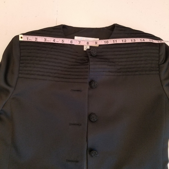 Vintage Oleg Cassini Women's 2 Pc Jacket Pantsuit Black  Size 8 - Picture 12 of 16